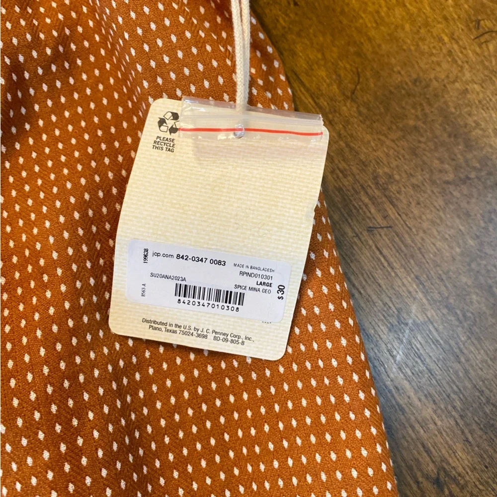 a.n.a Burnt Orange Polka Dot Square neck Cotton Sleeveless Tank top NWT Sz Large - Picture 12 of 15